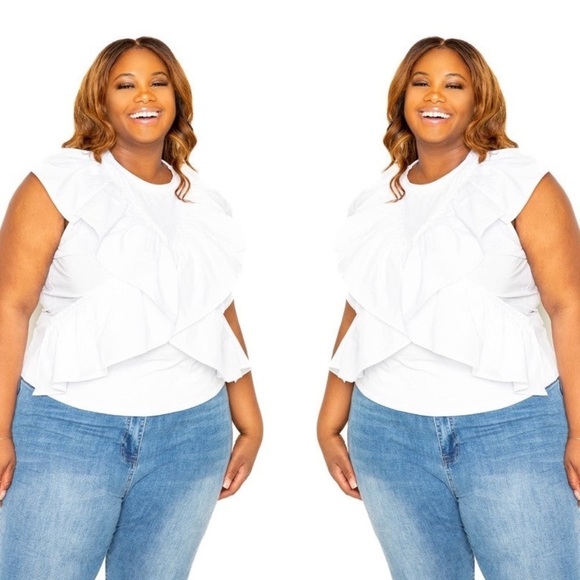 Butterfly Ruffle Top-LAST ONE - Picture 2 of 2